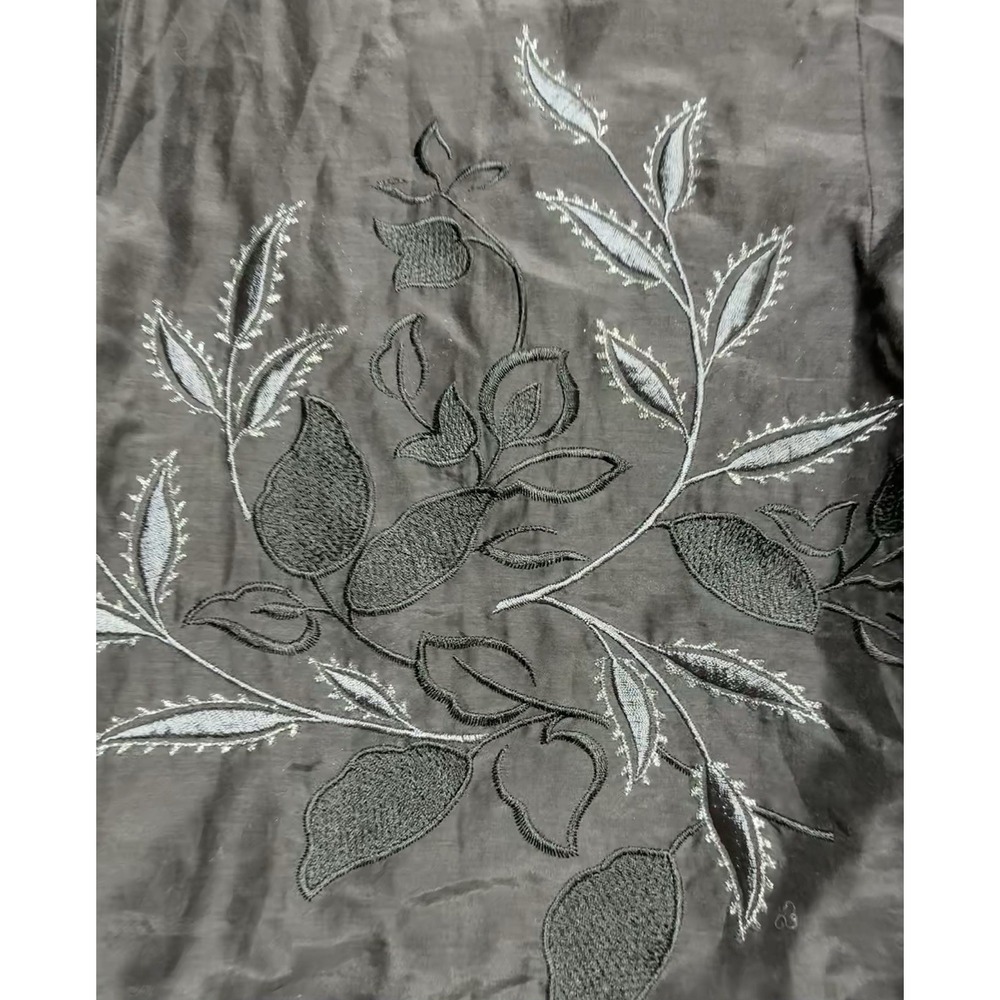 Coldwater Creek Tunic‎ Women's 1X Black Floral Embroidered Sheer Silk Blend NEW - Picture 3 of 11